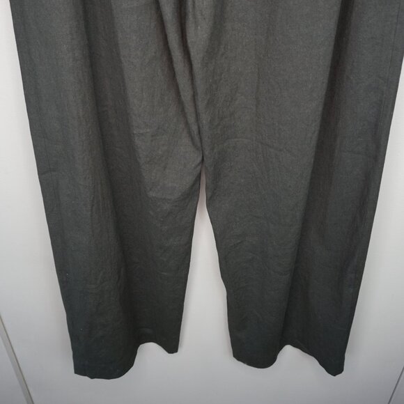 New Vince Linen Blend Pull On Pant in Black size Large (12-14) $395 - Picture 13 of 16
